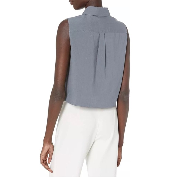 NWOT Theory Shrunken Shirt in Crunch Linen - Picture 4 of 7